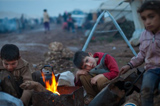 枪林弹雨下的叙利亚儿童