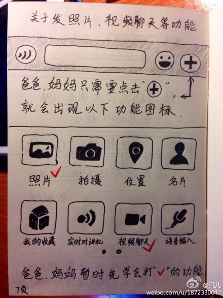 中国好儿子为父母手绘微信使用说明