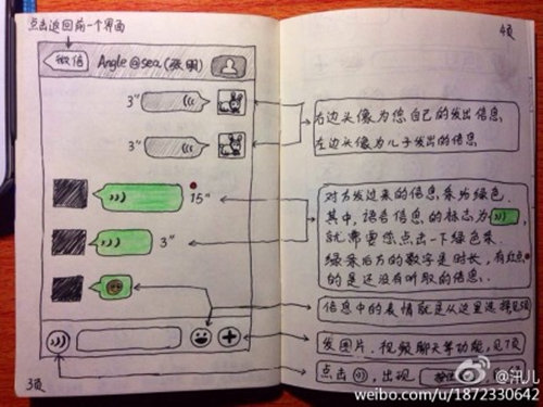 中国好儿子为父母手绘微信使用说明