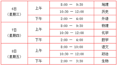 北京2016春季高中會考明年1月6日至8日舉行