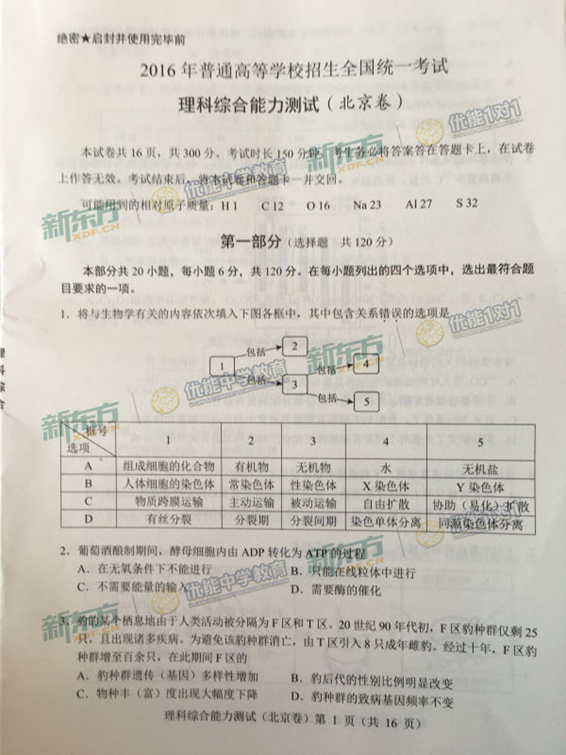 2016年北京理综试卷-年,理,c1006-28422140.h