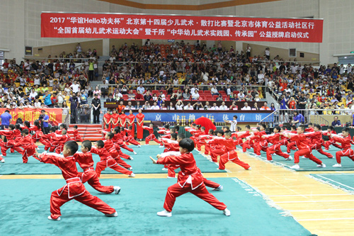 2017北京第十四届少儿武术散打比赛开幕式《中华小子》集体武术操