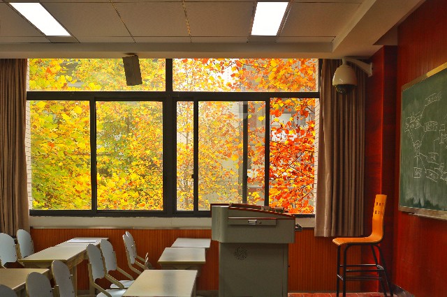 重慶大學：窗外色調溫暖。 攝影/楊雨汐