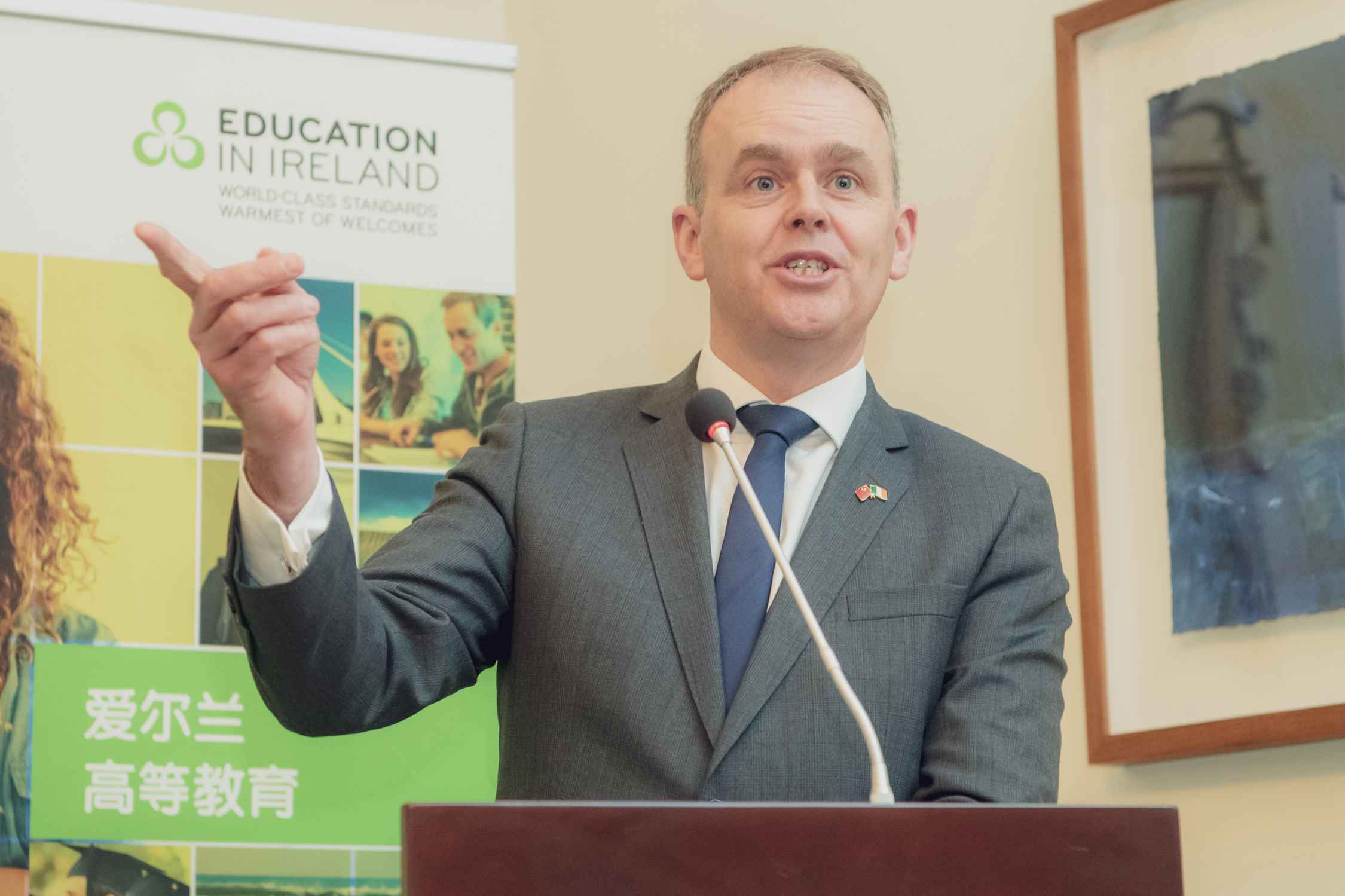 爱尔兰教育与技能部部长：到2020年把汉语教育纳入课程表