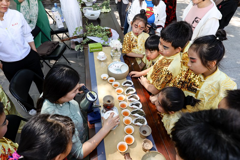 學生參與茶藝體驗活動