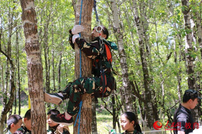 中國科學院附屬玉泉小學學生爬樹求生 盧靜/攝