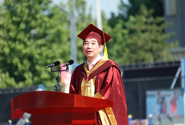 北京中醫藥大學2023年畢業典禮現場。校方供圖
