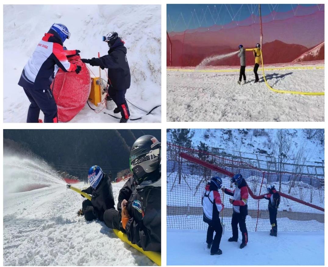 志願者在北京冬奧會延慶賽區國家高山滑雪中心參與賽事器材保障