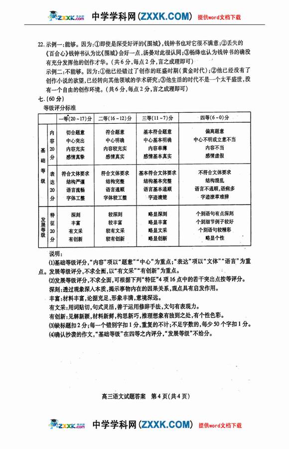 山东滨州高考全真考试试题-语文 (14)--人民网教