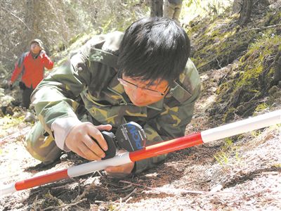 图为敬文茂在祁连山大野口排露沟流域开展旷野样地造访。 受访者供图